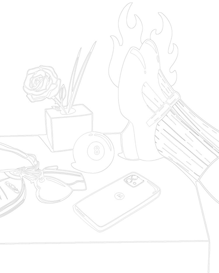 Картина по номерам «Современный натюрморт с розой и телефоном» — картинка 3