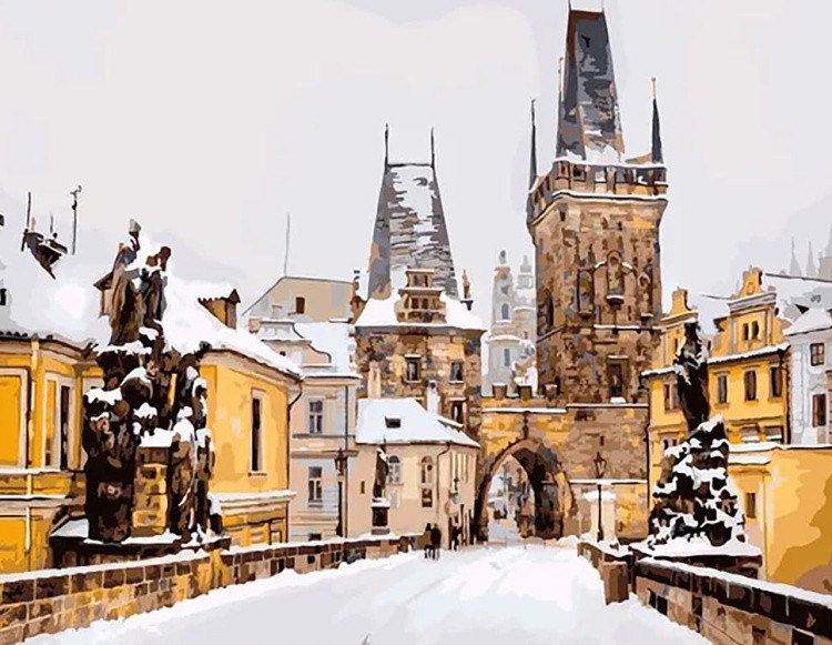 Картина по номерам «Карлов мост зимой. Прага»