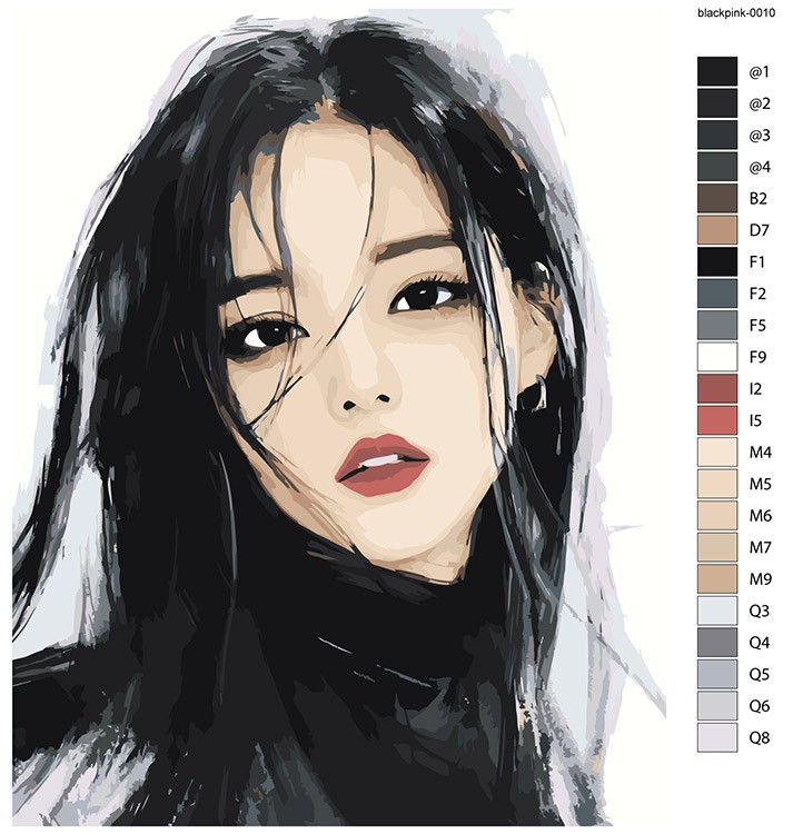 Картина по номерам «K-POP кпоп BlackPink: Ким Джису арт» — картинка 2