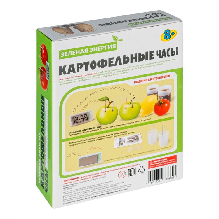 Набор «Зеленая энергия. Картофельные часы» — картинка 3