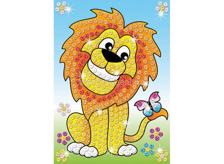 Картинка из блесток «Семья львов» (двойная) — картинка 2