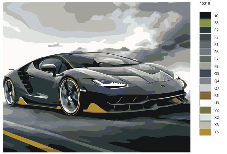 Картина по номерам «Суперкар» — картинка 2