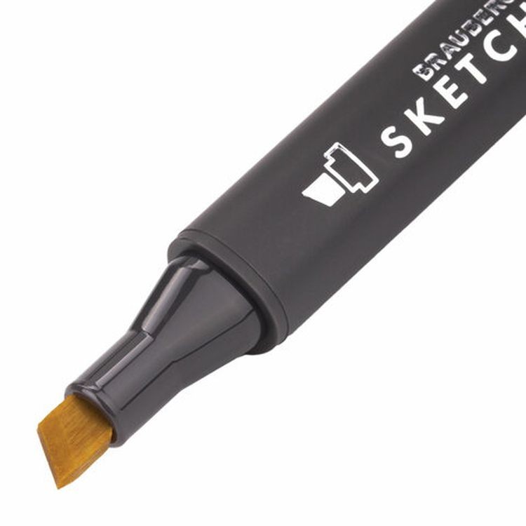 Маркер для скетчинга двусторонний 1 мм - 6 мм BRAUBERG ART CLASSIC, цвет: желтый подсолнух — картинка 3