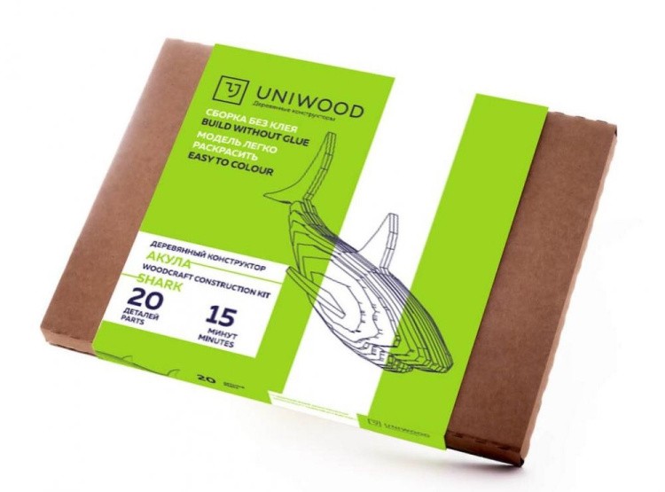 Конструктор из дерева «Акула», UNIWOOD — картинка 6