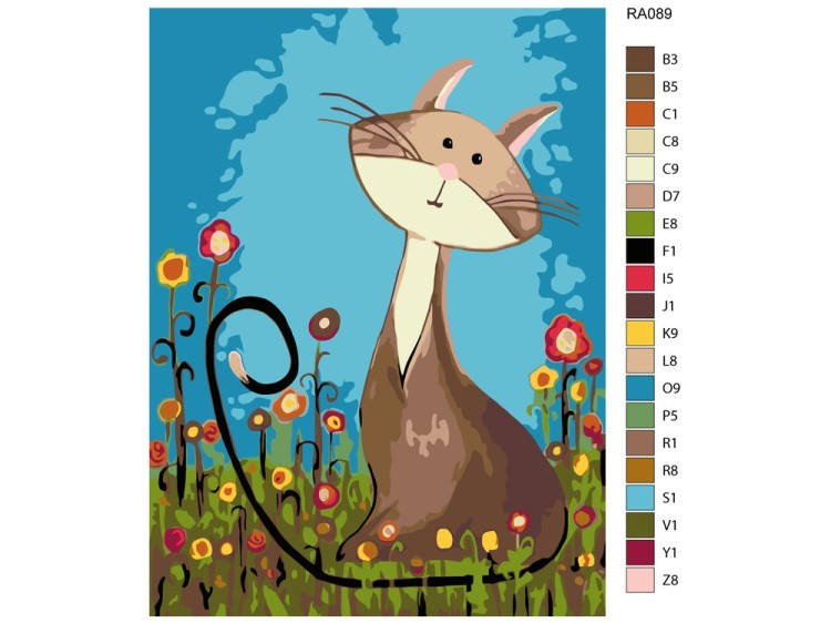 Картина по номерам «Котик на лужайке» — картинка 2