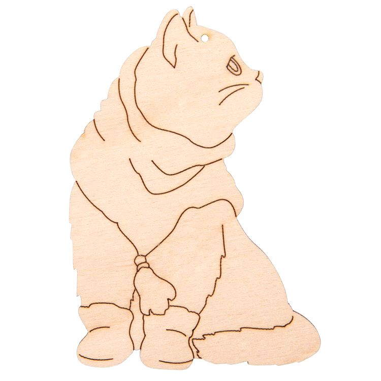 Заготовка для декорирования «Подвеска. Котенок в шарфе», 6,5х9,0,3 см, 1 шт., Mr. Carving