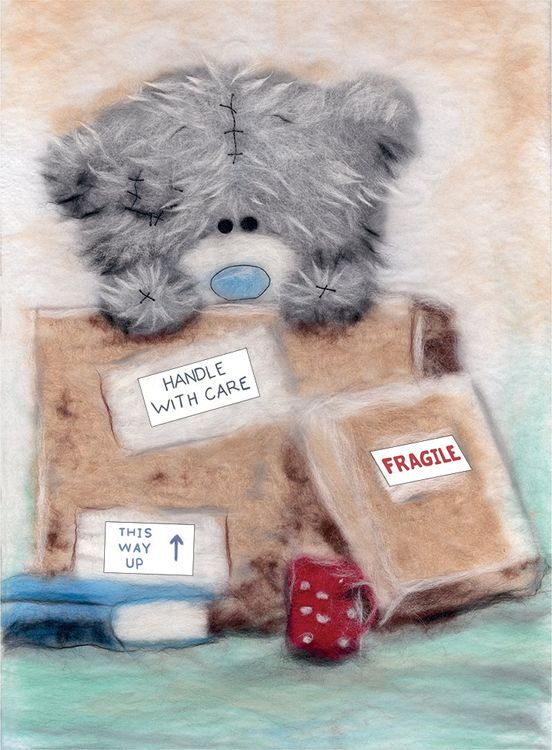 Картина шерстью «Татти Тедди в коробке»