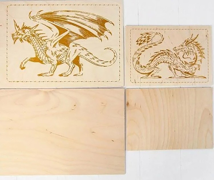 Набор досок для выжигания А5 и А4 «Драконы», 4 штуки — картинка 2