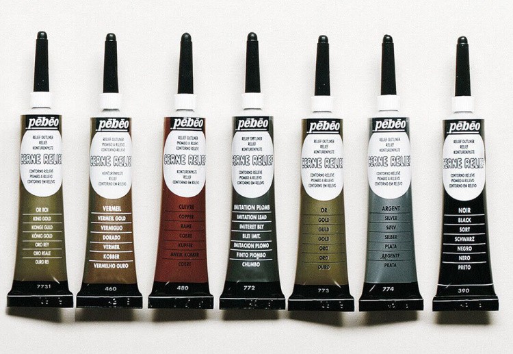 Краска по стеклу рельефная Cerne relief, цвет: под золото — картинка 9