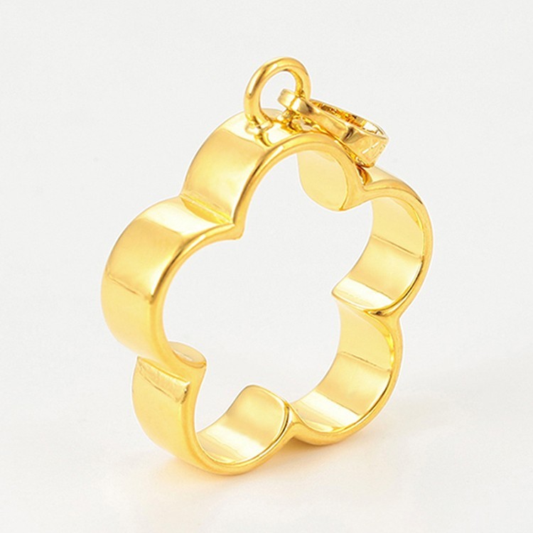 Металлический молд для кулона цветок, цвет: золото, 1 шт. — картинка 4