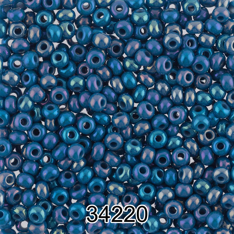 Бисер Чехия круглый 331-19001 2,3 мм 10/0, 50 г, цвет: 34220 голубой/меланж