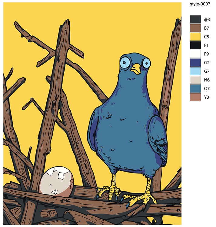 Картина по номерам «Птица голубь в своем гнезде арт 40x50» — картинка 2