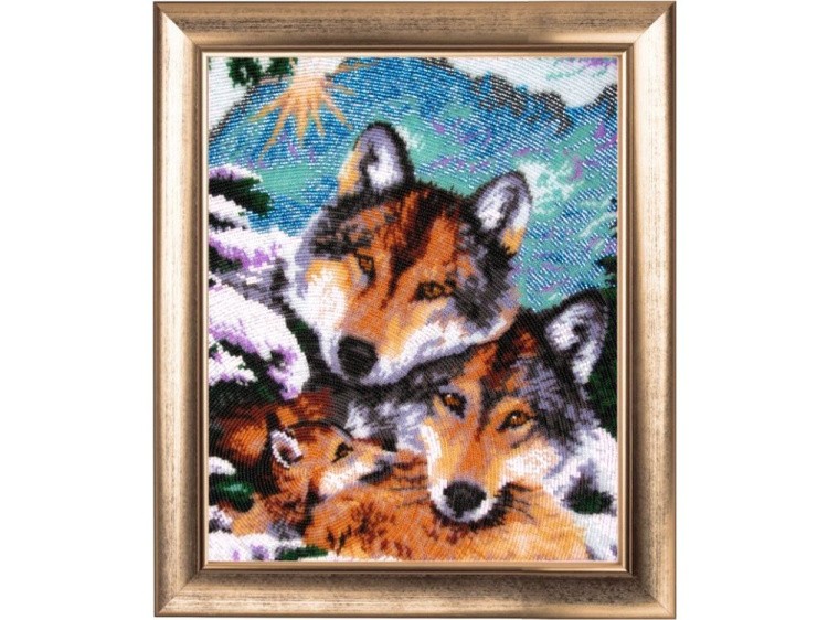 Набор для вышивания бисером «Семейство волков»