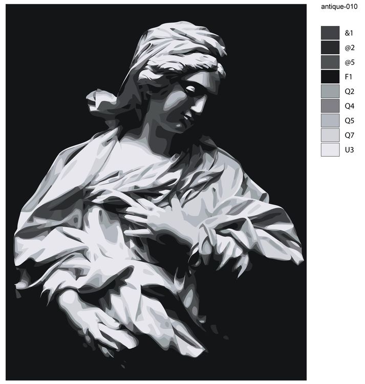 Картина по номерам «Античные статуи: Скульптура женщины» — картинка 3