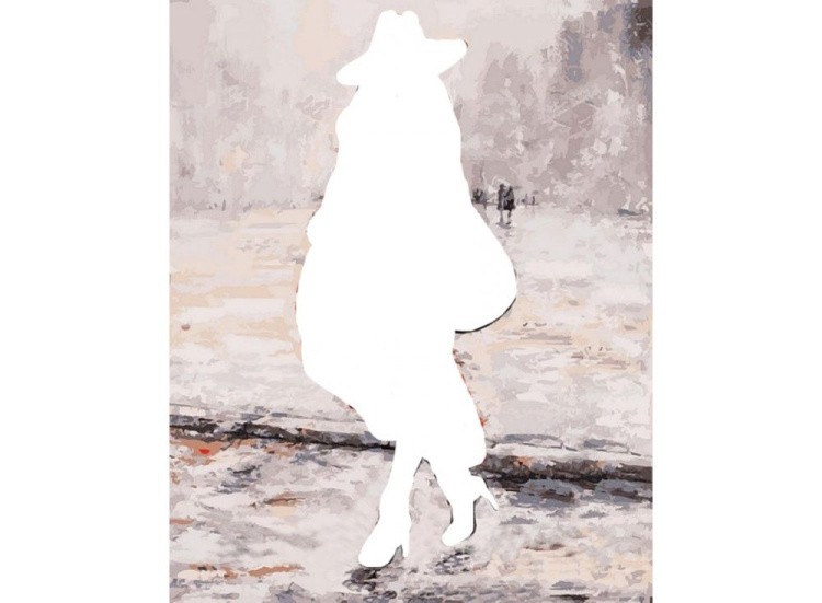 Алмазная вышивка «Девушка в красном пальто» — картинка 2