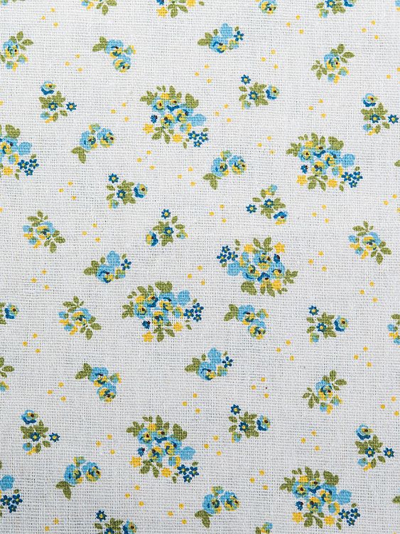 Ткань льняная, 1 м x 150 см, 140 г/м², цвет: белый, цветочный принт, TBY — картинка 3