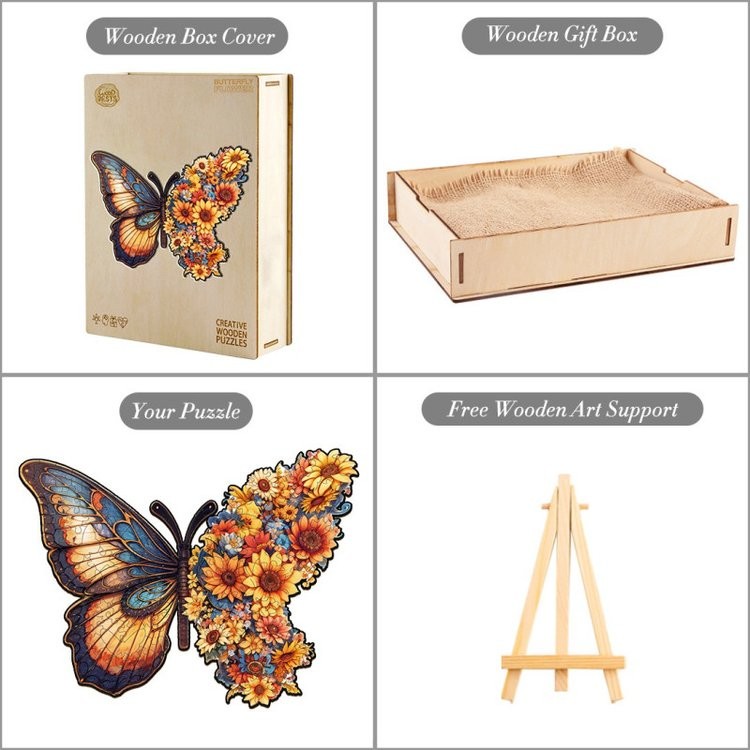 Деревянные пазлы «Цветочная Бабочка M», Woodbests — картинка 5