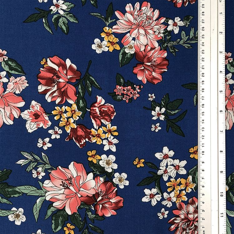 Ткань Штапель с рисунком, 5 м, ширина 145 см, 110 г/м2, цвет: с2 синий, TBY — картинка 5