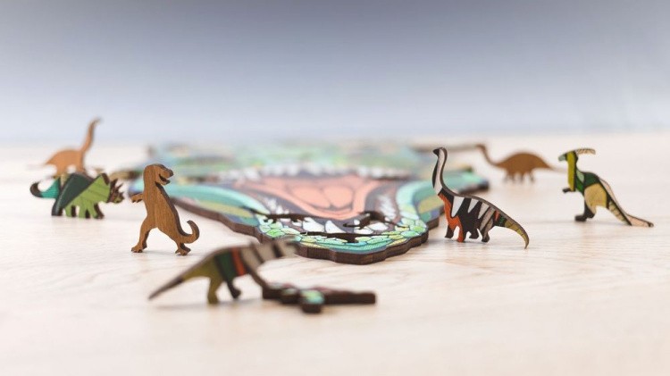 Деревянный пазл-головоломка «Динозавр», Eco Wood Art — картинка 5