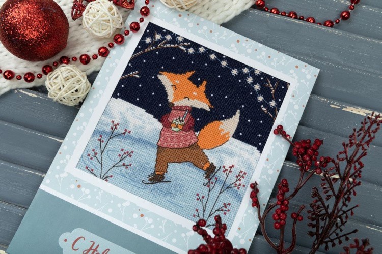 Набор для вышивания «Открытка. Вечер на катке» — картинка 5