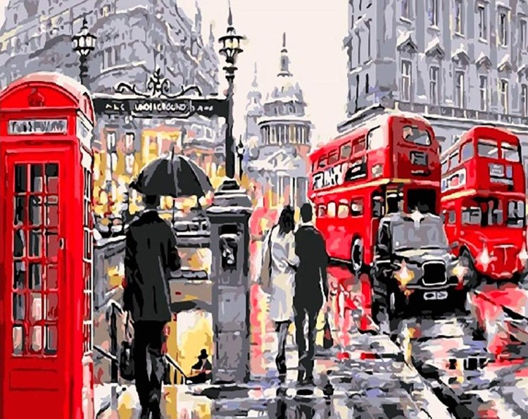 Картина по номерам «Улочки Лондона»