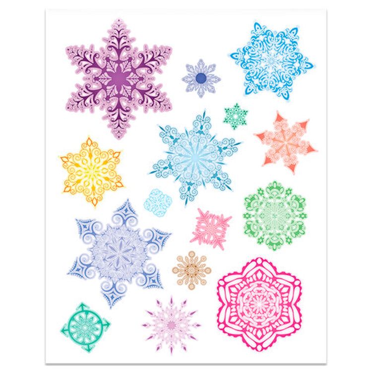 Украшение для окон и стекла «Разноцветные снежинки 2» — картинка 2
