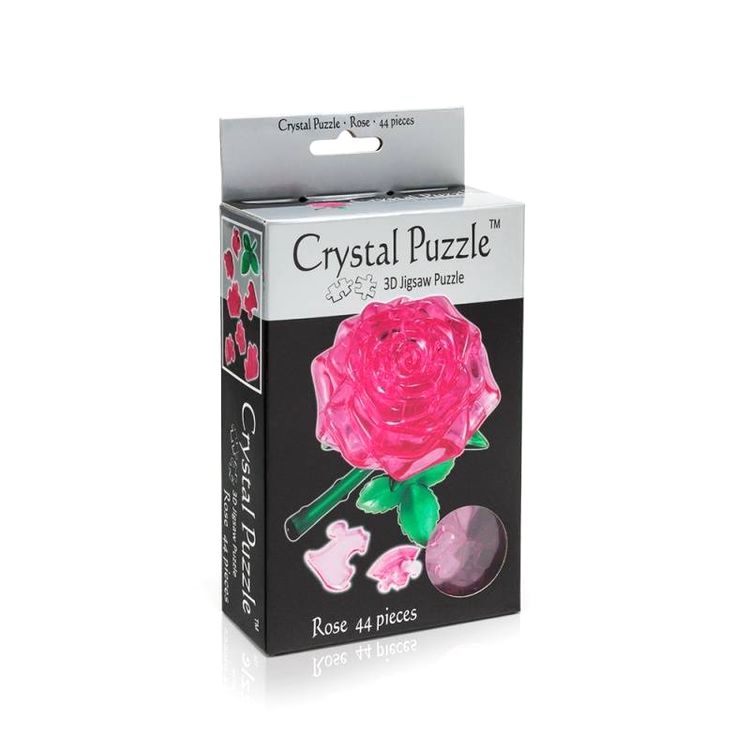 3D Головоломка «Роза розовая», Crystal Puzzle — картинка 3