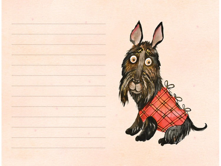 Пёсики в блокнотике. Лохматые записки. Бассет в фуражке — картинка 2