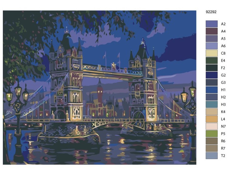 Картина по номерам «Ночной город. Мост» — картинка 2