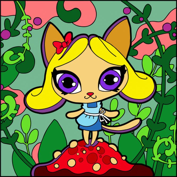 Картина по номерам «Кошка-Алиса»