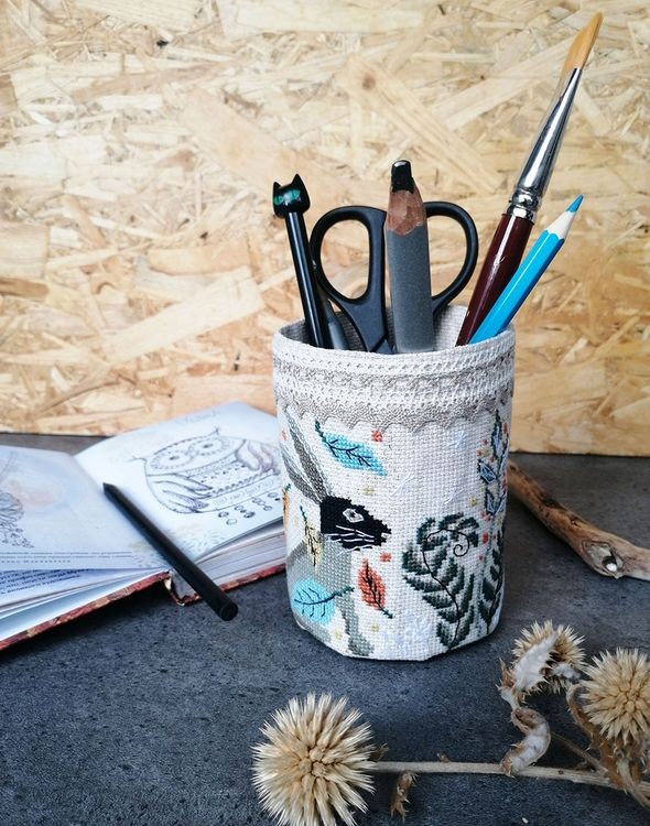 Набор для вышивания «Карандашница. Зайцы» — картинка 4