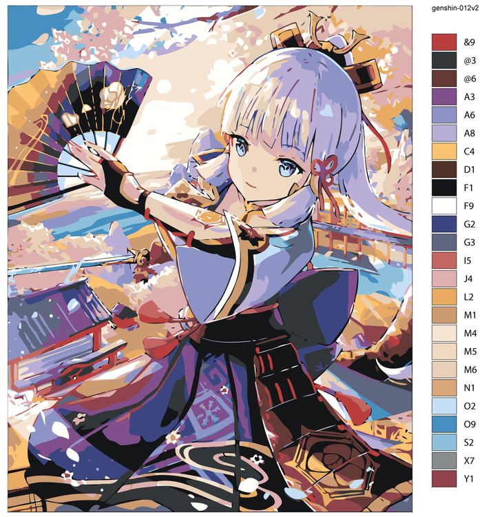 Картина по номерам «Genshin Impact Геншин Импакт: Аяка 2» — картинка 2