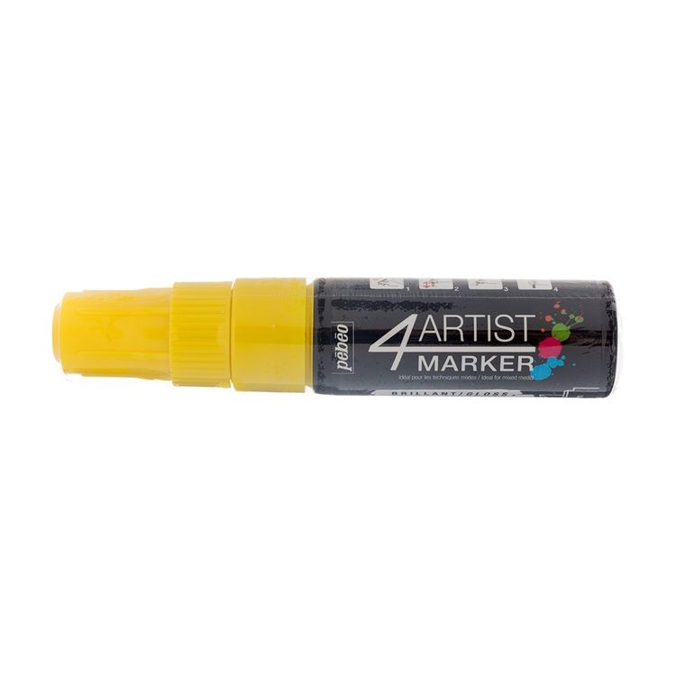 Маркер художественный 4Artist Marker на масляной основе, 8 мм, перо скошенное, желтый, PEBEO