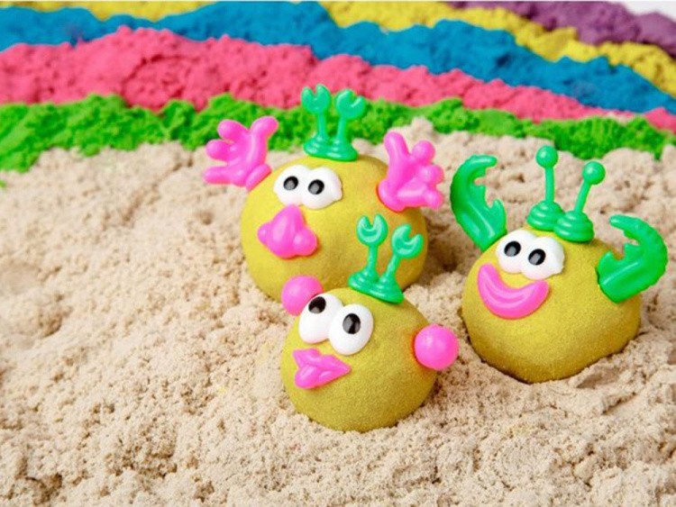 Космический песок 1 кг голубой с песочницей и формочками — Умный песок — картинка 5