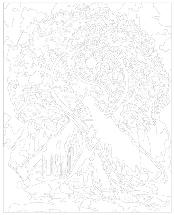 Картина по номерам «Древо Инь и Янь. День» — картинка 3