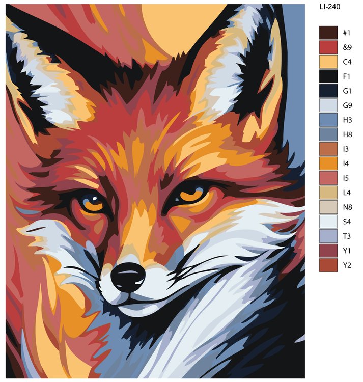 Картина по номерам «Рыжий лис» — картинка 2