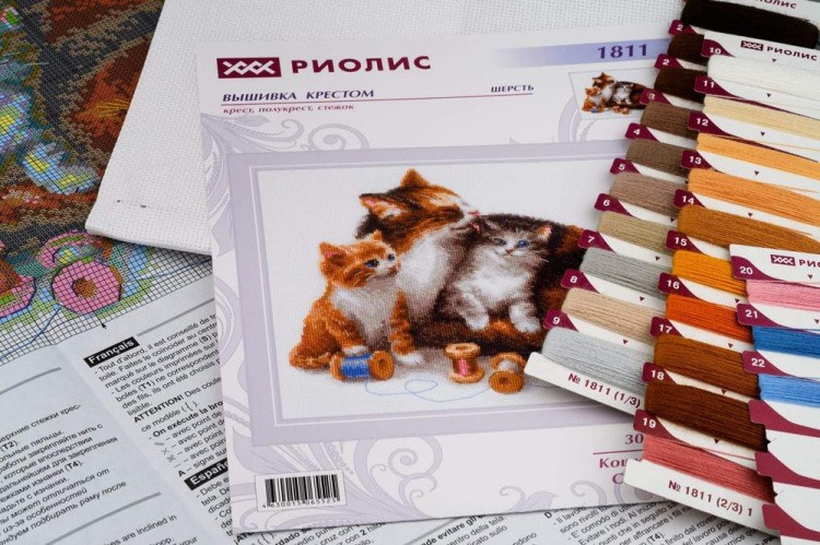 Набор для вышивания «Кошка с котятами» — картинка 3