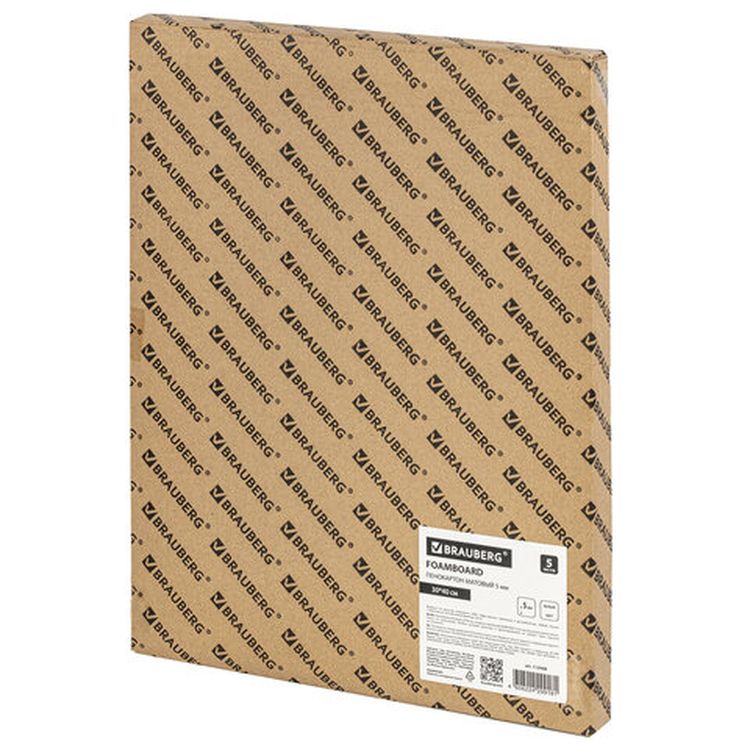 Пенокартон матовый, 30х40 см, толщина 5 мм, белый, комплект 5 листов, BRAUBERG — картинка 5