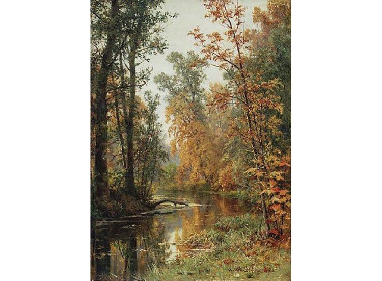 Холст «Осенний пейзаж. Парк в Павловске» Ивана Шишкина