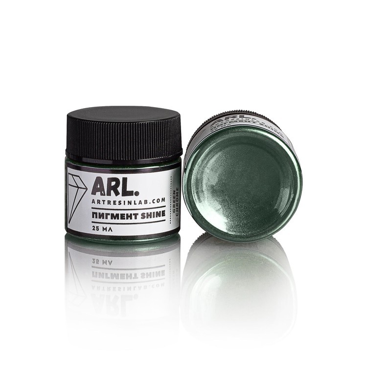 Пигмент SHINE GREEN CHROME, зеленый хром 25 мл, Art Resin LAB — картинка 2