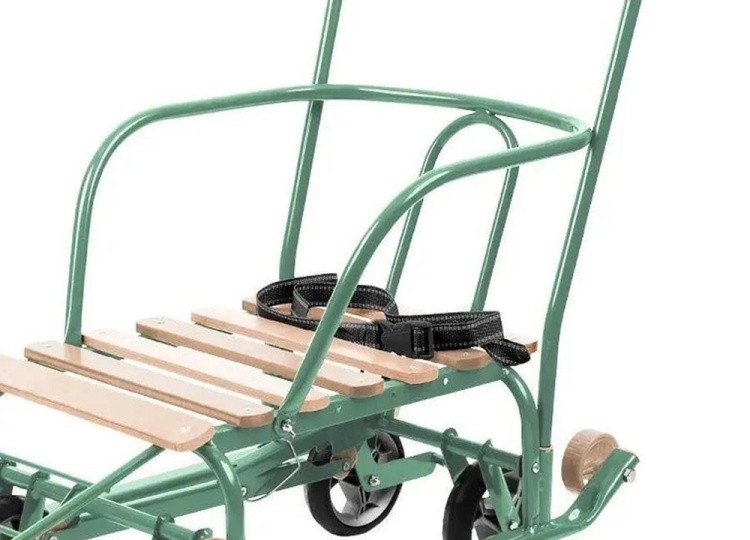 Санки детские с колесами зимние Тимка 5, оливковый — картинка 7