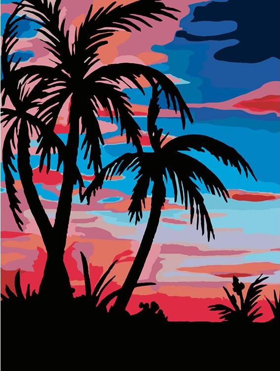 Картина по номерам «Закат в тропиках»