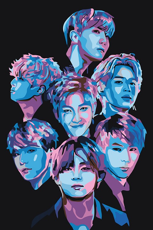 Картина по номерам «Корейская K-POP группа BTS»