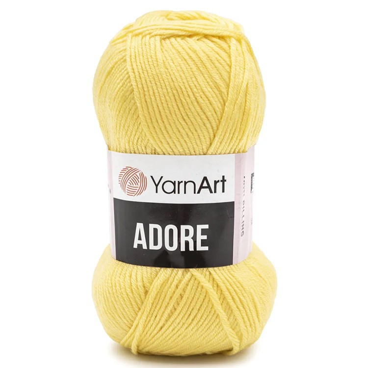 Пряжа YarnArt Adore (332), светло-желтый, 5 шт. по 100 г — картинка 2