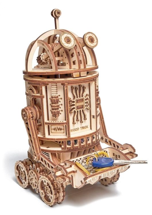 Электронная деревянная сборная модель Wood Trick «Космический робот. Уборщик» (с двигателем) — картинка 8