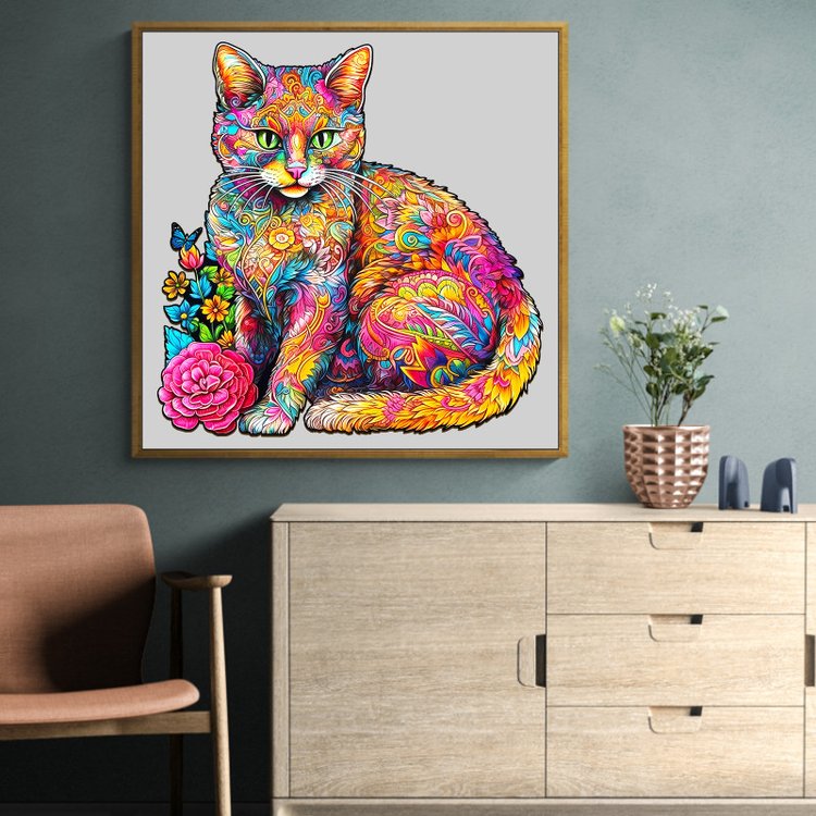 Деревянные пазлы «Цветочный кот M», Woodbests — картинка 8