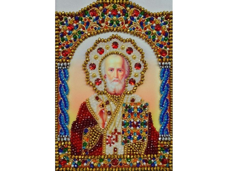 Набор вышивки хрустальными камнями «Святой Николай Чудотворец»