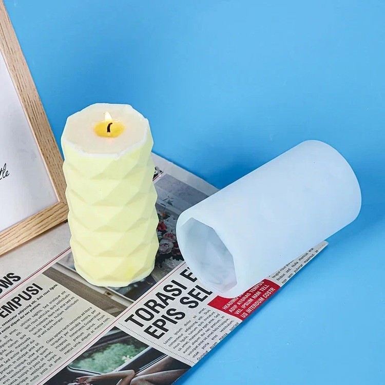 Силиконовый молд - Свеча ромбик, 12xd7см — картинка 2