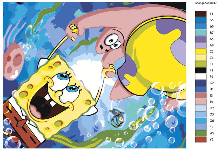 Картина по номерам «Губка Спанч Боб и Патрик 2» — картинка 2