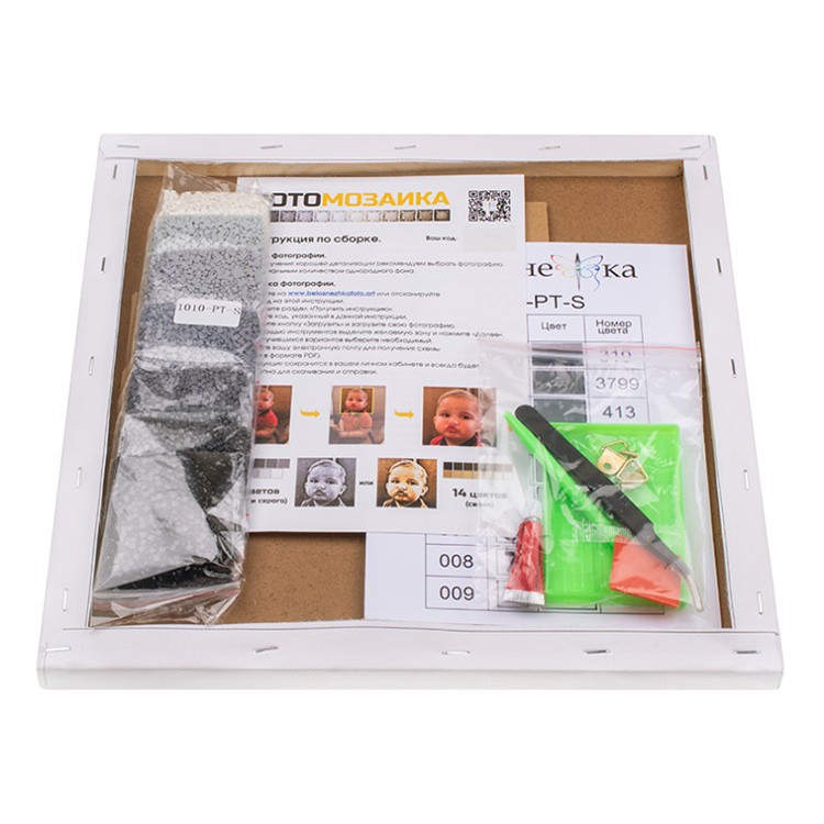 ФотоМозаика. Алмазная мозаика по фото (черно-белые стразы), 30x30 см, Белоснежка — картинка 5